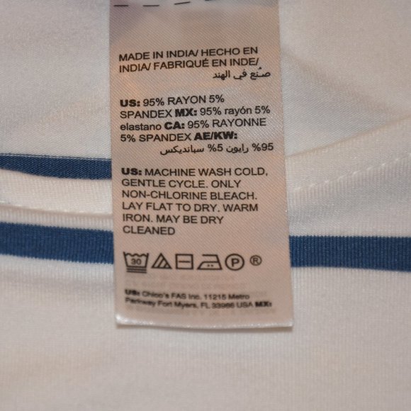 Chicos white/blue striped top size 2 (12/14) - Picture 8 of 8